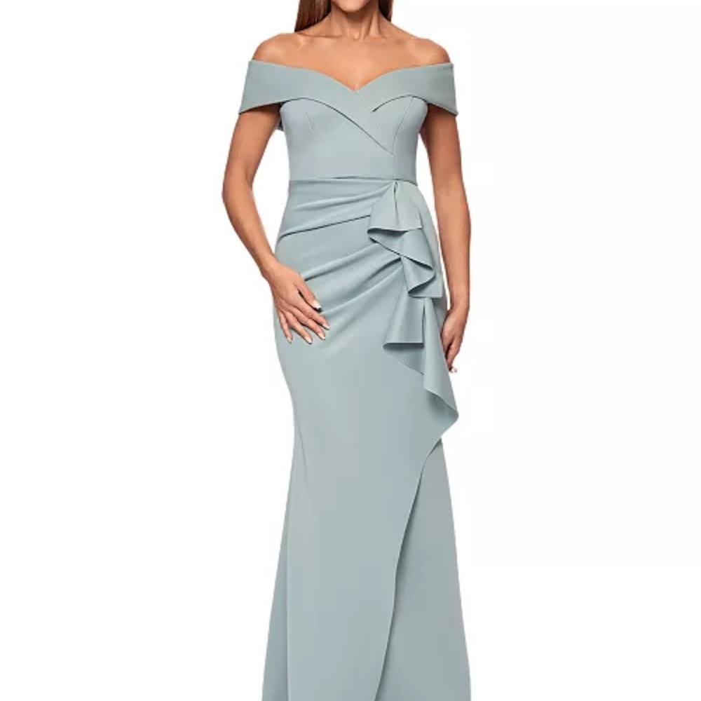 Elegant Off-Shoulder Teal Dress